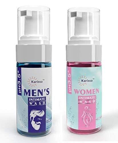 Karissa Men's and Women Intimate Wash 150ml Each Pack Combo For Intimate Hygiene of Couple KarissaKart