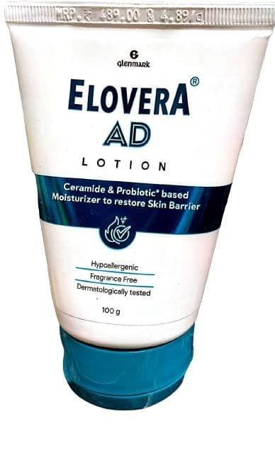 Elovera AD Lotion 100gms Aloe-Vera Lotion With Ceramides Probiotics for Distress Skin Face Moisture With Care Whole Body Nourishing