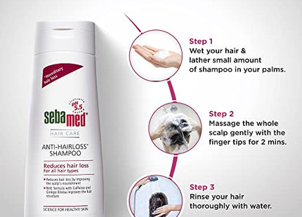 Sebamed Anti- Hairloss Shampoo 200Ml|Ph 5.5|Reduces Hairloss|Caffeine&Gingko Biloba|All Hair Types