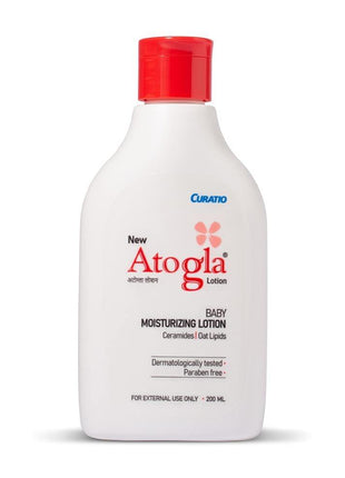 Curatio Atogla lotion for baby 200ml | Intense Moisturizing baby lotion for all skin types | Protects Against rashes & prevents skin irritation| For soft and healthy skin