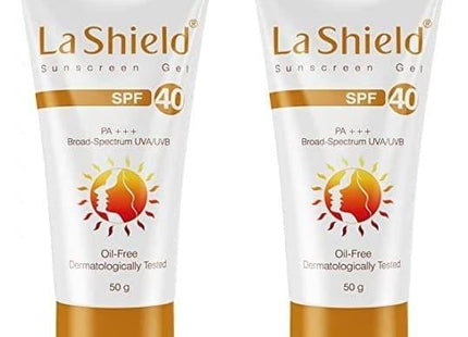 La Shield Anti Acne Sunscreen Gel Unscented 50 g - SPF 40+ PA+++, Pack of 2 KarissaKart