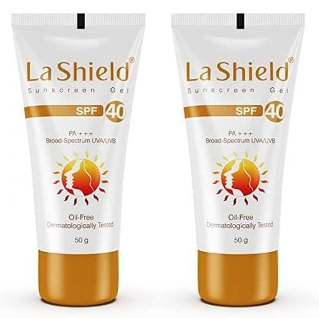 La Shield Anti Acne Sunscreen Gel Unscented 50 g - SPF 40+ PA+++, Pack of 2 KarissaKart