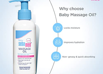 Sebamed Baby Massage Oil 150ml| Contains Soya Oil & Vitamin F |Non greasy | Does not solidify