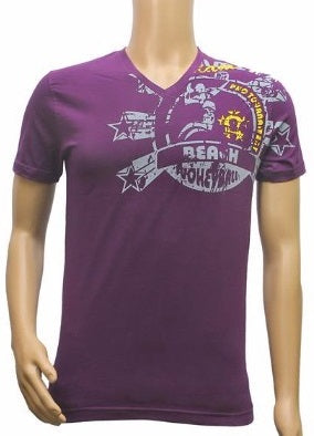 Generic Mens Hosiery Mix Printed Men Tshirts (Violet, S)