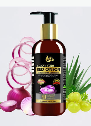 Krazy Girl Red Onion Shampoo for Hair Growth and Hair Fall Control