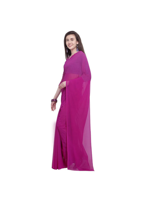 Generic Women's Dyed Saree(Pink,5-6 Mtrs)
