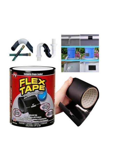 Pack Of_2 Strong Rubberized Waterproof Flex Tape Instantly Stops (Color: Assorted)