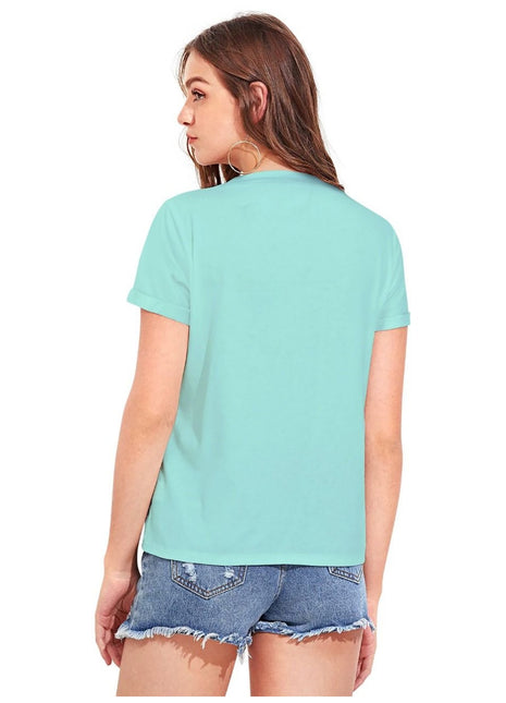 Women's Cotton Western Wear T-Shirt (Green)