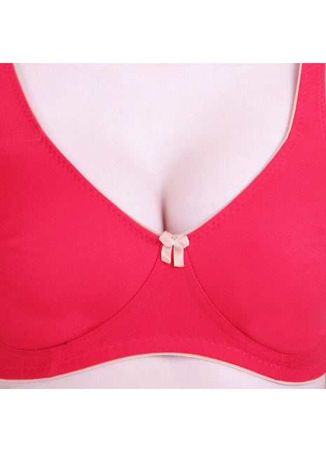 Women's Cotton Bra (Material: Cotton, (Color: Red)