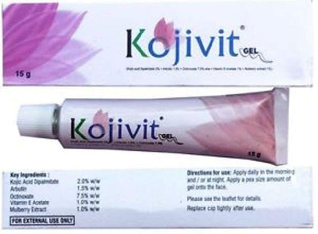 B071F5W4PL Kojivit Gel Kojic Acid Skin Lightening, Hypomelanotic Skin Pigmentation, 15g KarissaKart