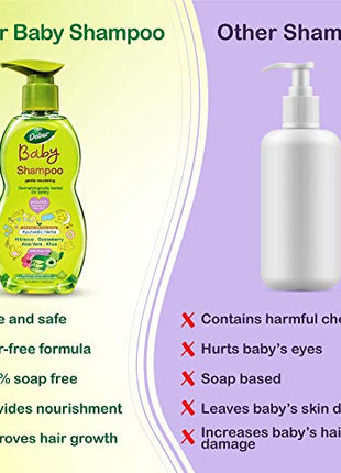 Dabur Baby Gentle Nourishing Shampoo with Ayurvedic herbs| 100% soap free | Dermatologically tested - 200 ml