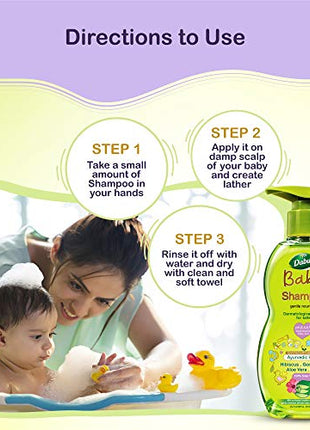 Dabur Baby Gentle Nourishing Shampoo with Ayurvedic herbs| 100% soap free | Dermatologically tested - 200 ml