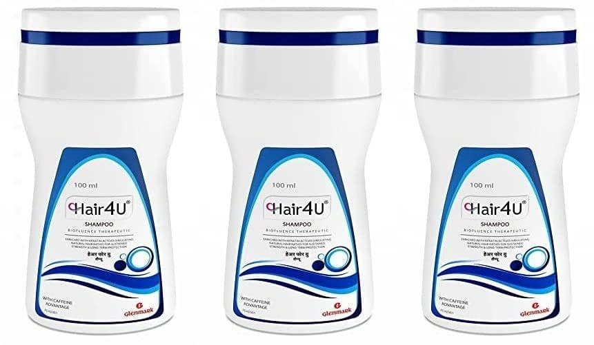 Hair4U Anti-hair Loss Shampoo & Conditioner | Biofluence Therapeutic Caffeine Shampoo For Hair Growth | Shampoo for Men & Women | Powered with 5 vital ingredients for hair growth ,100 ml x Pack of 3 KarissaKart