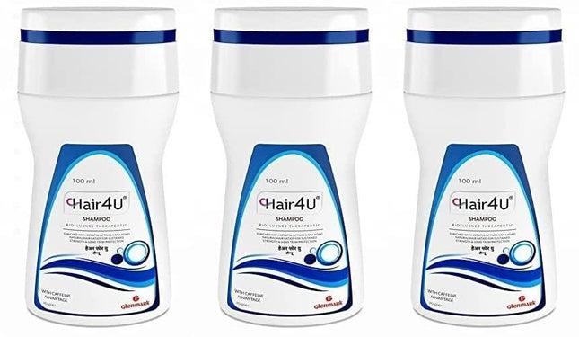 Hair4U Anti-hair Loss Shampoo & Conditioner | Biofluence Therapeutic Caffeine Shampoo For Hair Growth | Shampoo for Men & Women | Powered with 5 vital ingredients for hair growth ,100 ml x Pack of 3 KarissaKart