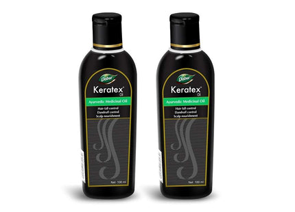 Dabur Keratex Oil Ayurvedic Medicinal Oil - Reduces Hairfall by 56.5% -100 ml (Pack of 2) KarissaKart