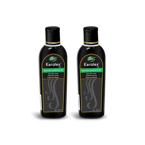 Dabur Keratex Oil Ayurvedic Medicinal Oil - Reduces Hairfall by 56.5% -100 ml (Pack of 2) KarissaKart