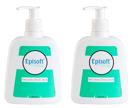 Episoft Cleansing Lotion for Sensitive & Dry Skin I Gentle Cleanser removes Excess oil I Moisturises and Makes Skin Soft and Glowing I Removes Makeup I Free of SLS & Paraben 250ml, Pack of 2