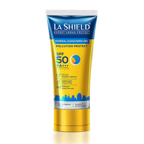 La Shield Pollution Protect Mineral Sunscreen Gel Spf 50 , WHITE, 50 gram KarissaKart