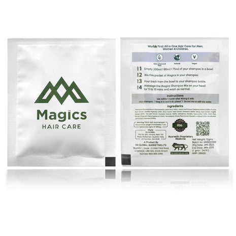 Magics Hair Care (All IN ONE) For Men, Women and Childrens of All Age. Shampoo Mix For Hair Growth & Hair Fall Control For Smooth & Shiny Hair Easiest To Use Chemical Free, Vegan Ayurvedic.