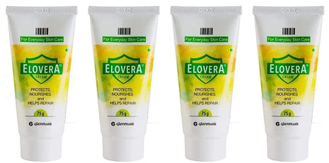 Elovera Daily Moisturising Cream for Dry Skin with Aloe Vera & Vitamin E, Protects, Nourishes and Repairs the Skin, Reduces Scars, Non-Greasy, 75 g, Pack of 4 KarissaKart