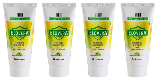 Elovera Daily Moisturising Cream for Dry Skin with Aloe Vera & Vitamin E, Protects, Nourishes and Repairs the Skin, Reduces Scars, Non-Greasy, 75 g, Pack of 4 KarissaKart
