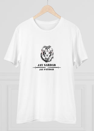Generic Men's PC Cotton Jay Sardar Printed T Shirt (Color: White, Thread Count: 180GSM)