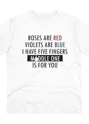 Generic Men's PC Cotton Roses Are Red Printed T Shirt (Color: White, Thread Count: 180GSM)