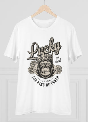 Generic Men's PC Cotton Gorila Desing Printed T Shirt (Color: White, Thread Count: 180GSM)