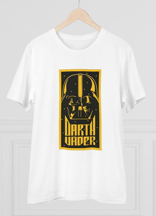 Generic Men's PC Cotton Darth Vader Printed T Shirt (Color: White, Thread Count: 180GSM)