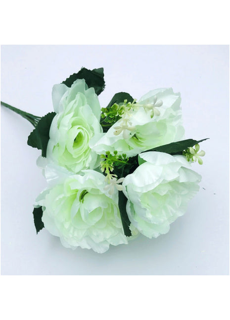 Artificial Flowers Bunch Bouquet Of 7 Poppy Flowers For Home Decoration (White, Material:Silk, Polyester)