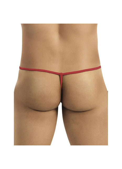Generic Men's Cotton Spandex G String Pouch Underwear Underwear (Red)