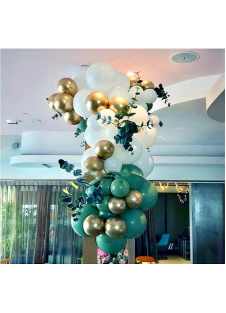 Birthday Decoration Combo Of Gold Birthday Banner, Metallic Balloons, Balloonpump (Multicolor)