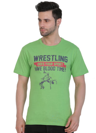Generic Men's Cotton Jersey Round Neck Printed Tshirt (Pale Green)