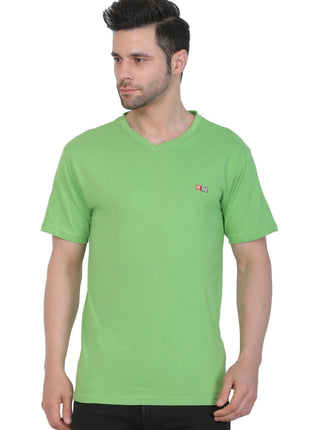 Generic Men's Cotton Jersey V Neck Plain Tshirt (Pale Green)