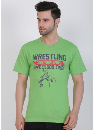 Generic Men's Cotton Jersey Round Neck Printed Tshirt (Pale Green)