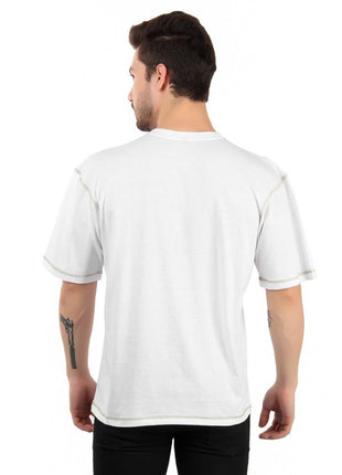 Generic Men's Cotton Blend Half Sleeve Tshirt (White)