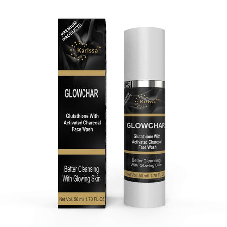 Karissa Glowchar Glutathione with activated charcoal face wash 50ml KarissaKart