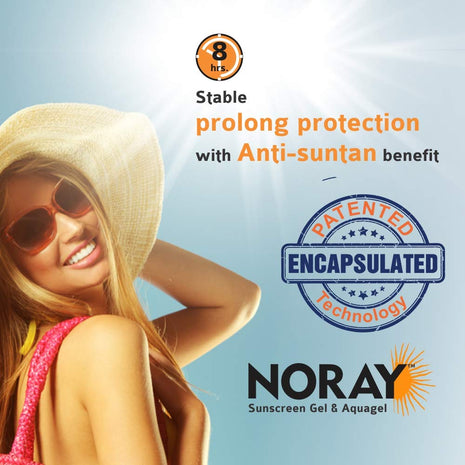 Noray Aquagel Broad Spectrum Sunscreen, SPF-50, PA+++ with Anti Tan Effect - 50g.