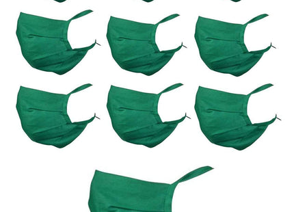 KARISSA MARKETING Reusable Cotton cloth face, Easy to use adjustable, doctor masks for face, Doctor OT mask, Pack of 10, surgical mask (Green), free