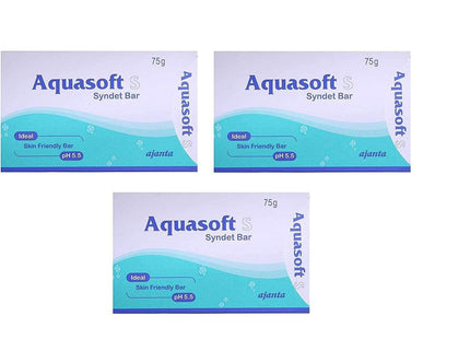 AQUASOFT S SYNDET BAR SKIN FRIENDLY SOAP (PACK OF 3 * 75GM) KarissaKart