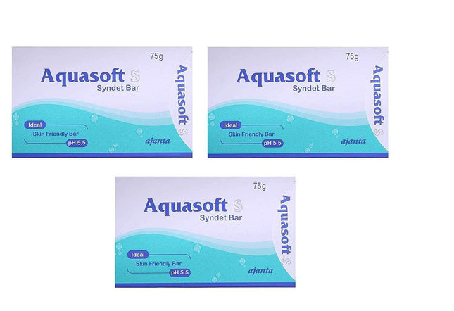 AQUASOFT S SYNDET BAR SKIN FRIENDLY SOAP (PACK OF 3 * 75GM) KarissaKart
