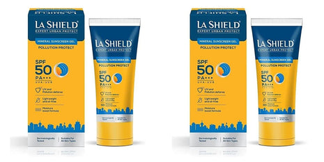 La Shield Mineral Sunscreen Gel For Pollution Protect - SPF 50 PA+++,50 g x Pack of 2 KarissaKart