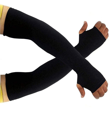 Karissa High Performance Arm Sleeves for Athletic Arm Sleeves Perfect for Cricket, Bike Riding,Cycling Lymphedema, Basketball, Baseball, Running & Outdoor Activities (Sold as a Pair) (Black) KarissaKart