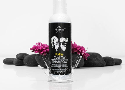Karissa K TAR Coal Tar shampoo 200ml | Anti dandruff Shampoo | Coal tar With salicylic acid 2%w/w scalp shampoo| Sulphate free and Paraben Free shampoo, WHITE (KT-S-023) KarissaKart