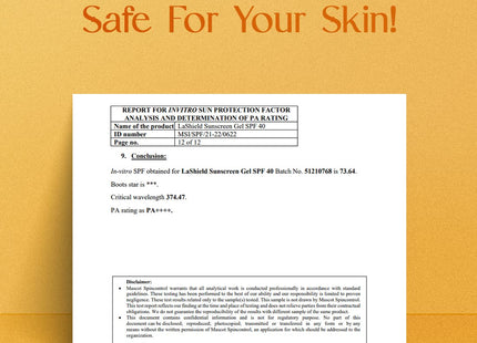 La Shield SPF 40 & PA+++ Mineral Based Sunscreen Gel | Suitable For All Skin Types, 50 Grams