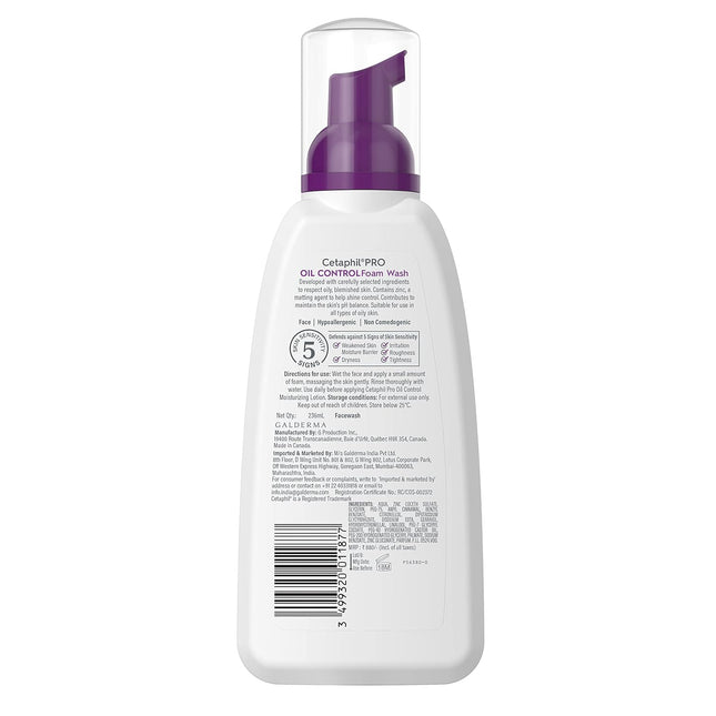 Cetaphil PRO Oil Control Foam Face Wash for Acne & Oily Prone Skin 236ml