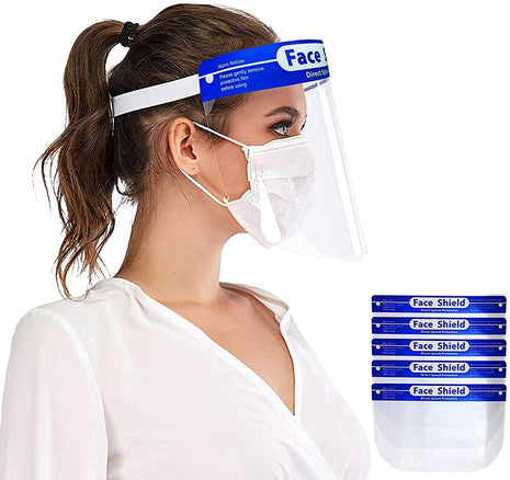 KARISSA MARKETING Face shields Pack of 5 Full Face Covering, Protective Face Shield and Reusable Shield, Facial Protection and Mouth Shield, face covering Safety Face Shields Reusable KarissaKart