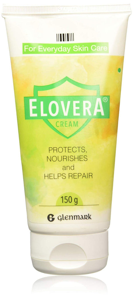 Elovera Daily Moisturising Cream for Dry Skin with Aloe Vera & Vitamin E, Protects, Nourishes and Repairs the Skin, Reduces Scars, Non-Greasy, 150 g, Pack of 2 KarissaKart