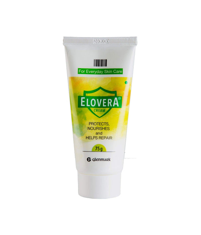 Elovera Daily Moisturising Cream for Dry Skin with Aloe Vera & Vitamin E, Protects, Nourishes and Repairs the Skin, Reduces Scars, Non-Greasy, 75 g